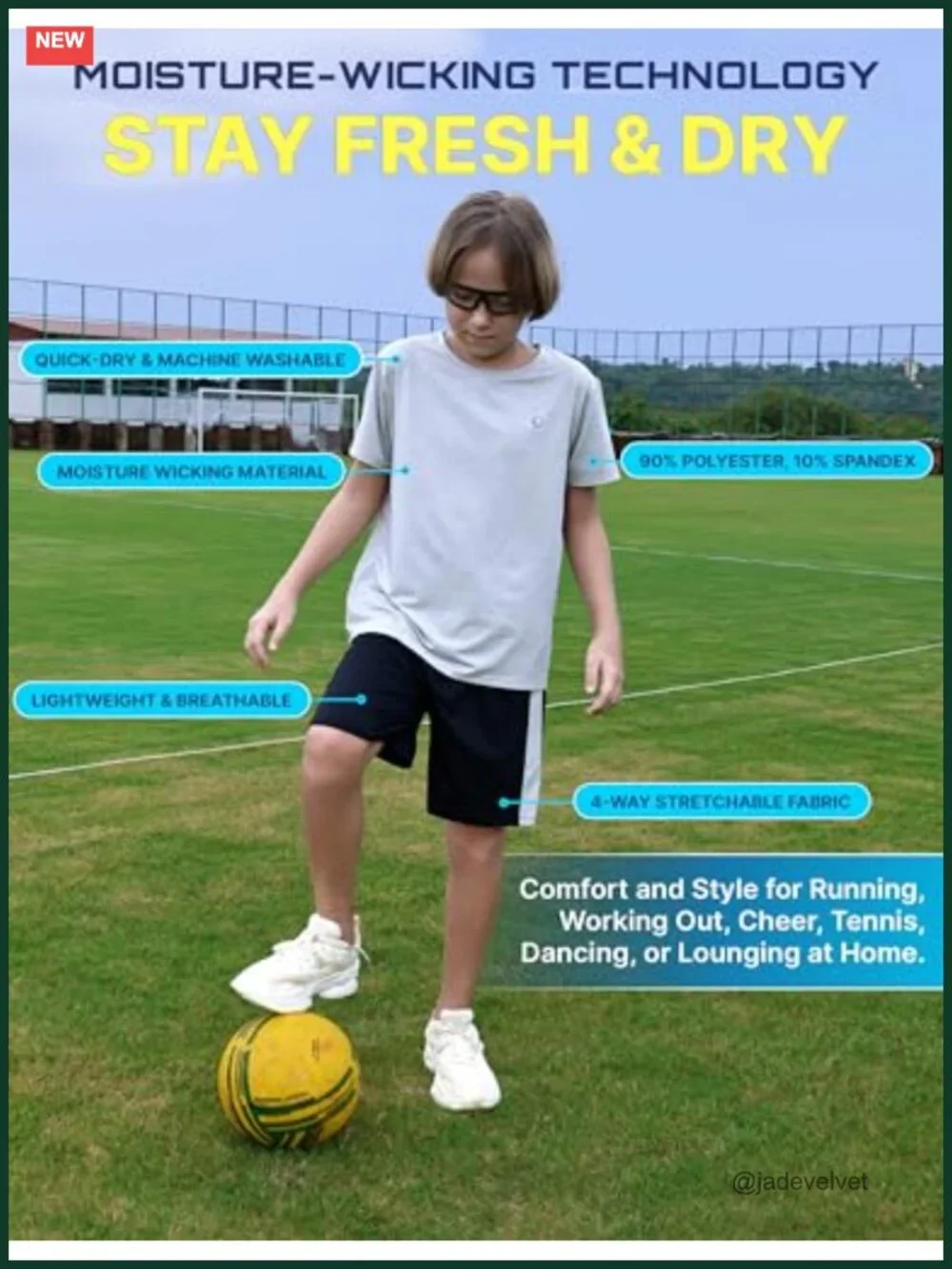 Boys Athletic Performance Crew Neck T-Shirt and Short Outfits 4-Piece Set